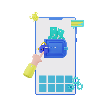 Encrypted Rupiah  3D Illustration