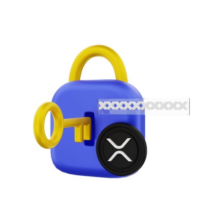 Encrypted XRP  3D Illustration