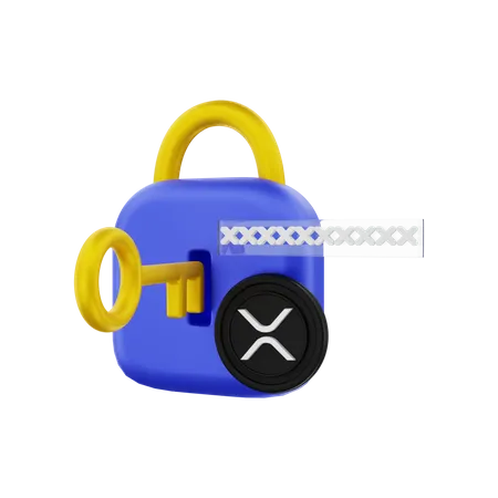 Encrypted XRP  3D Illustration