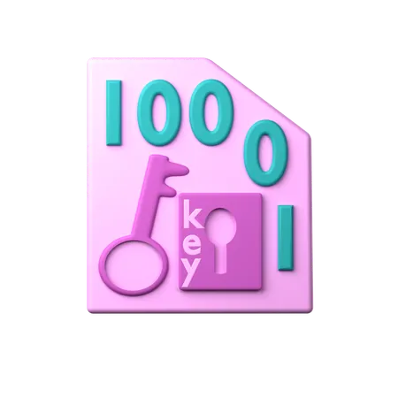 Encryption Key  3D Icon