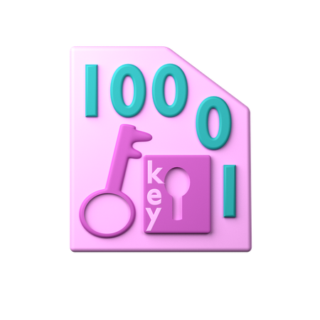 Encryption Key  3D Icon