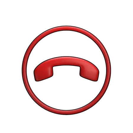 End Call  3D Icon