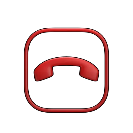 End Call  3D Icon