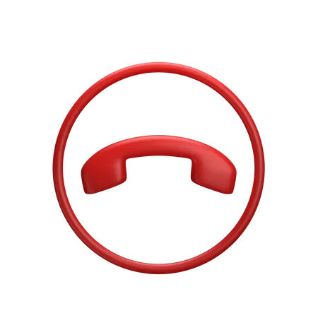 End Call  3D Icon