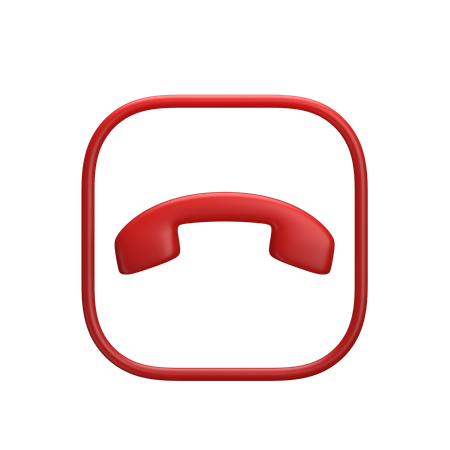 End Call  3D Icon