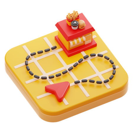 Endereço da loja de alimentos  3D Icon