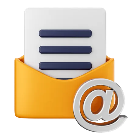 Endereço de e-mail mensagem  3D Icon