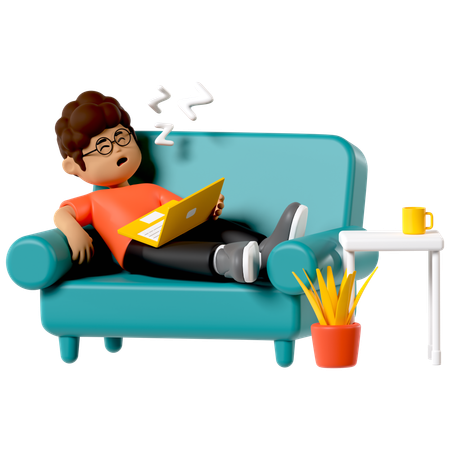 Endormi dans le canapé  3D Icon