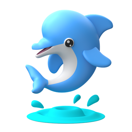 Energetic Dolphin  3D Icon