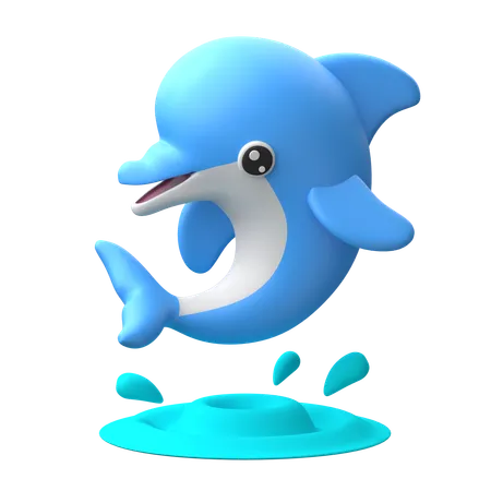 Energetic Dolphin  3D Icon