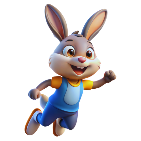 Energetic Rabbit  3D Icon