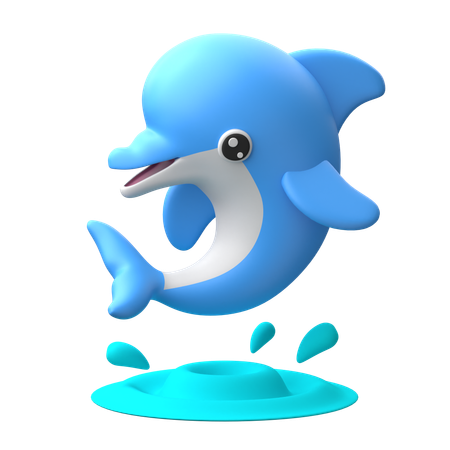 Energetischer Delphin  3D Icon