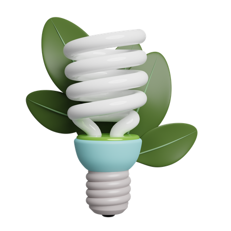 Energia da lâmpada verde  3D Illustration