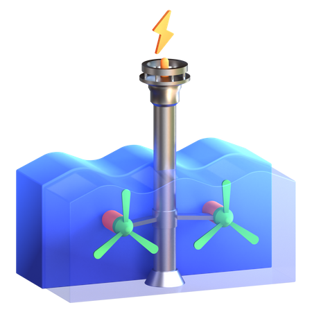 Energia das marés  3D Icon