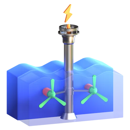 Energia das marés  3D Icon