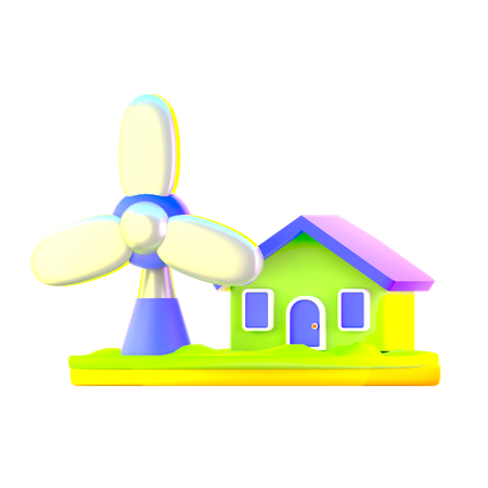 Energia eólica  3D Icon