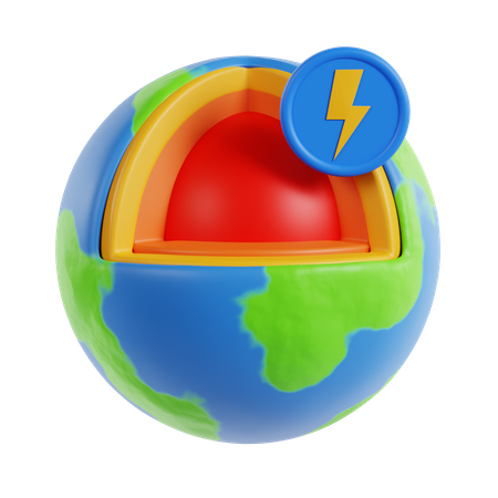 Energía geotérmica  3D Icon