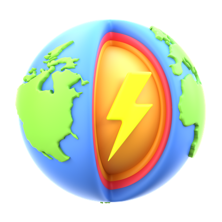 Energia geotérmica  3D Icon