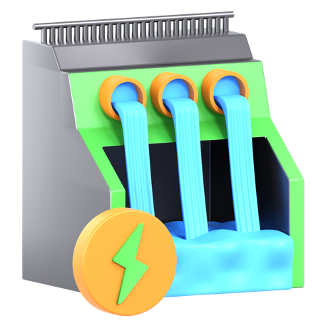 Energia hidrelétrica  3D Icon