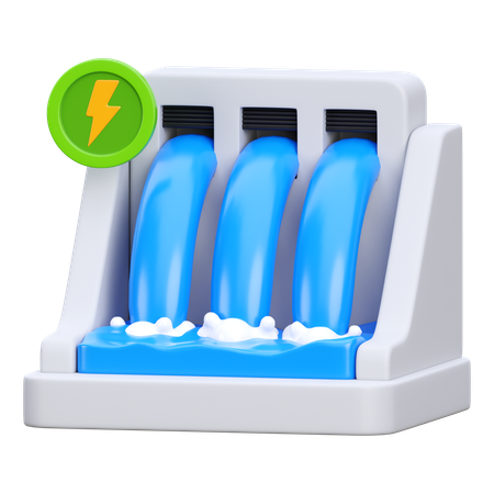 Energia hidrelétrica  3D Icon