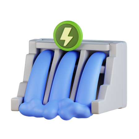 Energia hidrelétrica  3D Icon