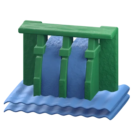 Energia hidrelétrica  3D Illustration