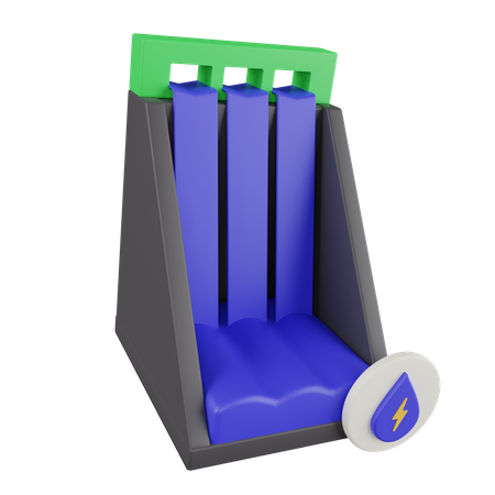 Energia hidrelétrica  3D Icon