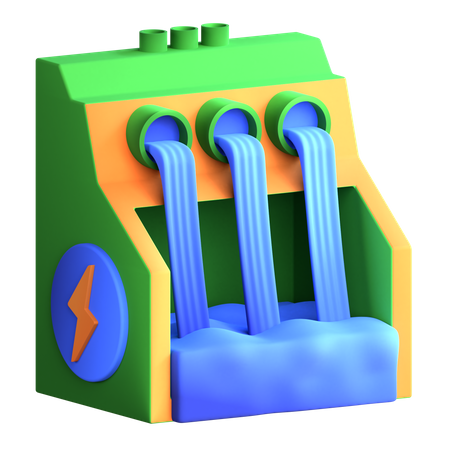 Energia hidrelétrica  3D Icon