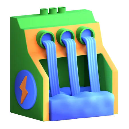 Energia hidrelétrica  3D Icon