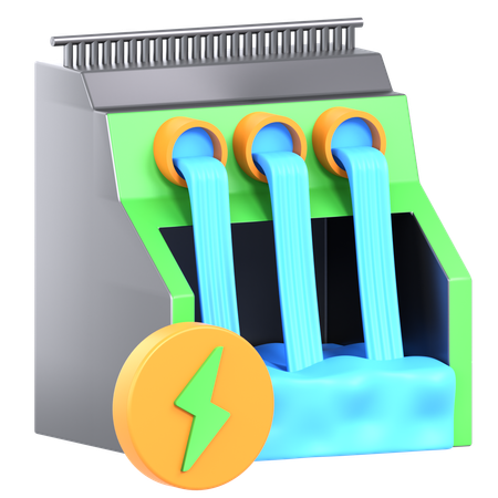 Energía hidroeléctrica  3D Icon