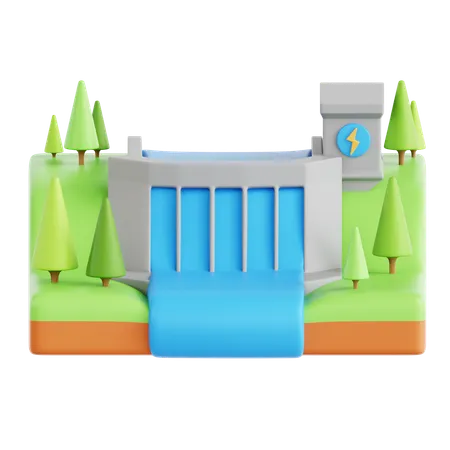 Energía hidroeléctrica  3D Icon
