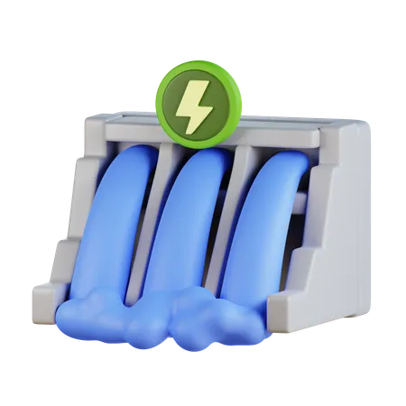 Energía hidroeléctrica  3D Icon