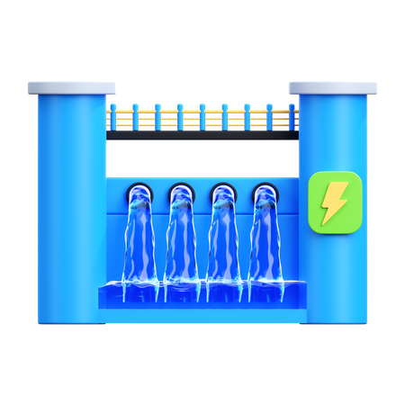 Energía hidroeléctrica  3D Icon