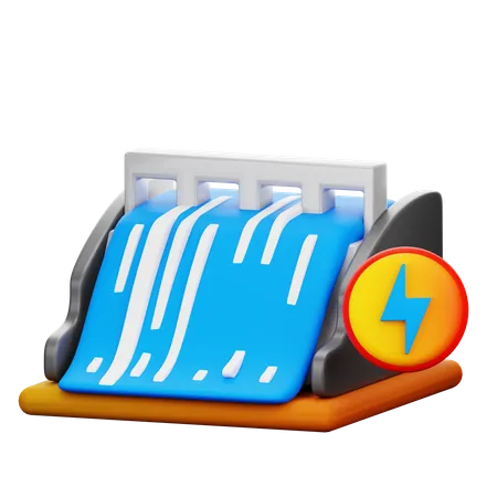 Energía hidroeléctrica  3D Icon