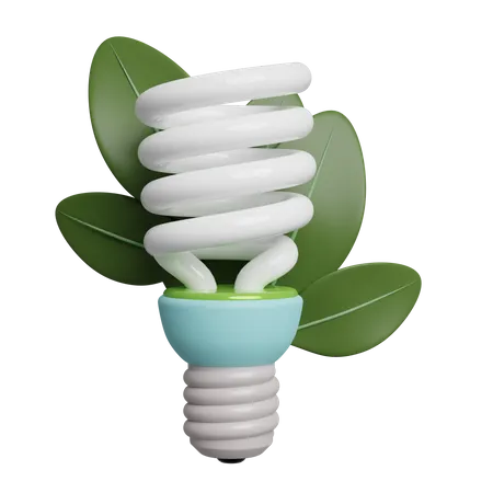 Energía de la lámpara verde  3D Illustration