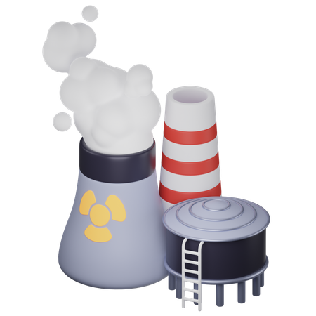 La energía nuclear  3D Icon