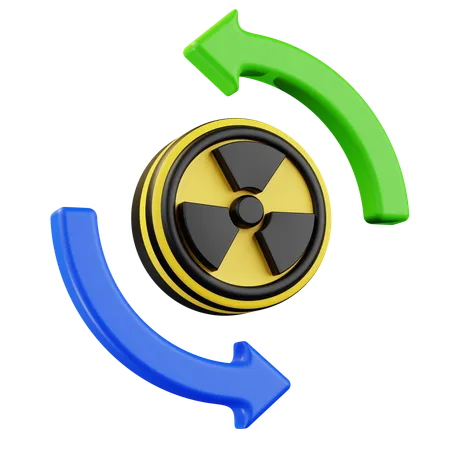 Energía nuclear clara  3D Icon