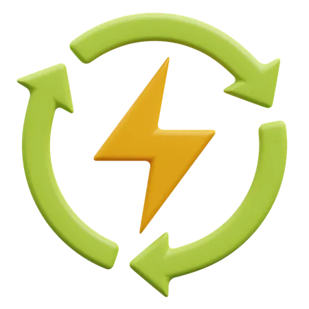 Energía renovable  3D Icon