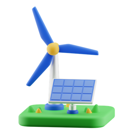 Energía renovable  3D Icon