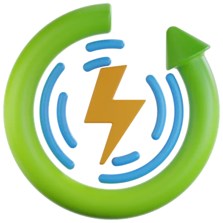 Energía renovable  3D Icon