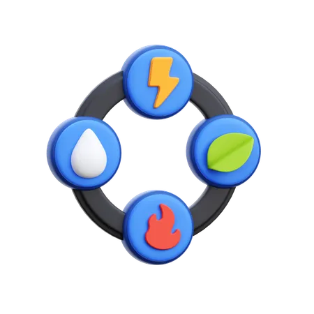 Energía renovable  3D Icon