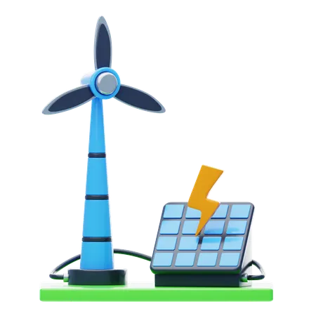 Energía renovable  3D Icon