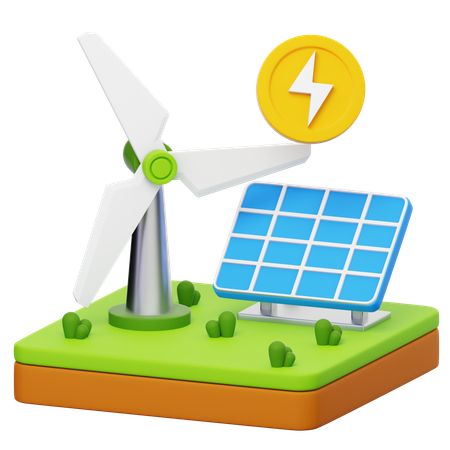 Energía renovable  3D Icon