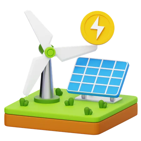 Energía renovable  3D Icon