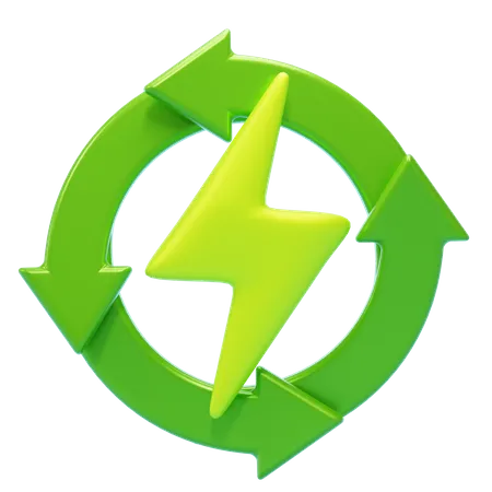 Energía renovable  3D Icon