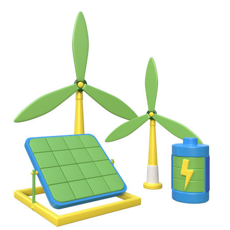 Energía renovable  3D Icon