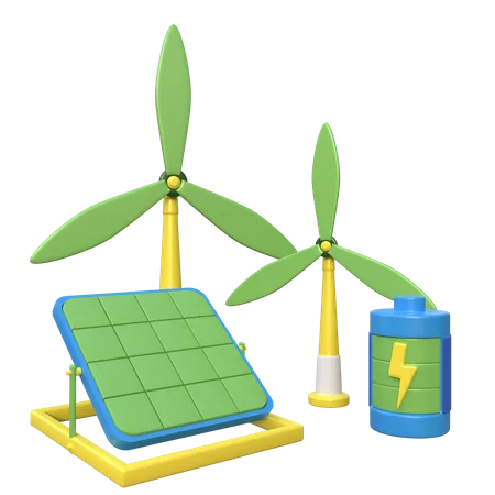 Energía renovable  3D Icon