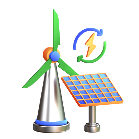 Energía renovable  3D Icon