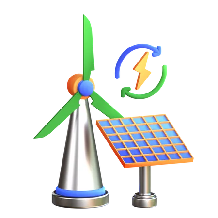 Energía renovable  3D Icon