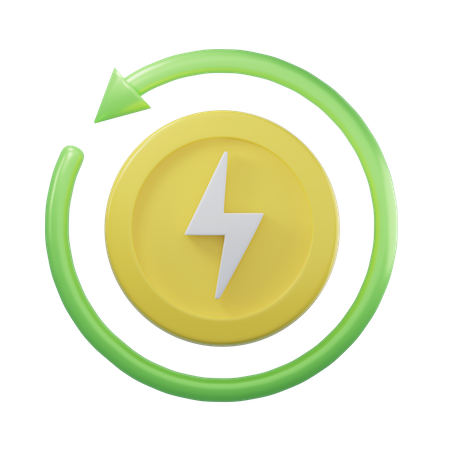 Energía renovable  3D Icon